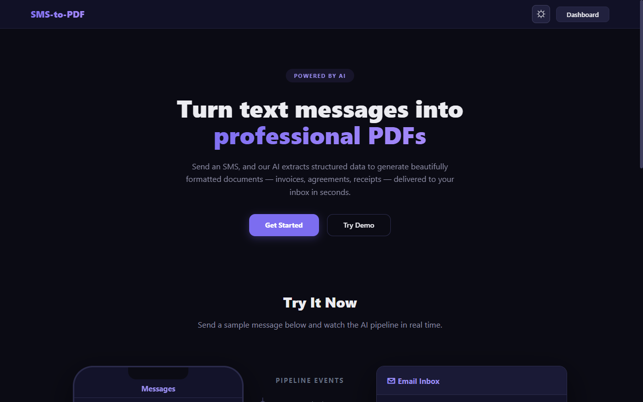 SMS-to-PDF